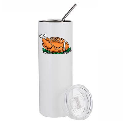 Turkey Football Thanksgiving Dinner Stainless Steel Tumbler