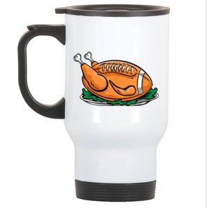 Turkey Football Thanksgiving Dinner Stainless Steel Travel Mug