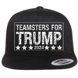 Teamsters For Trump 2024 Flat Bill Trucker Hat