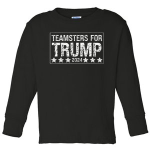 Teamsters For Trump 2024 Toddler Long Sleeve Shirt