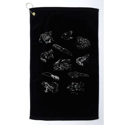 Tadpole Frog Toad Collage For Frog Lovers Hunters Platinum Collection Golf Towel