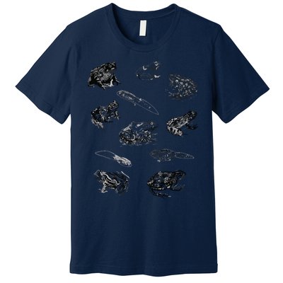 Tadpole Frog Toad Collage For Frog Lovers Hunters Premium T-Shirt