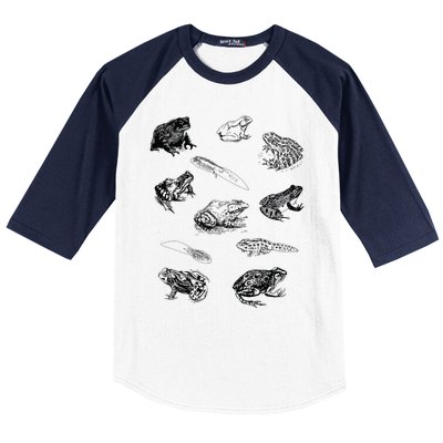 Tadpole Frog Toad Collage For Frog Lovers Hunters Baseball Sleeve Shirt