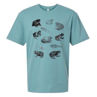 Tadpole Frog Toad Collage For Frog Lovers Hunters Sueded Cloud Jersey T-Shirt