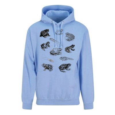 Tadpole Frog Toad Collage For Frog Lovers Hunters Unisex Surf Hoodie