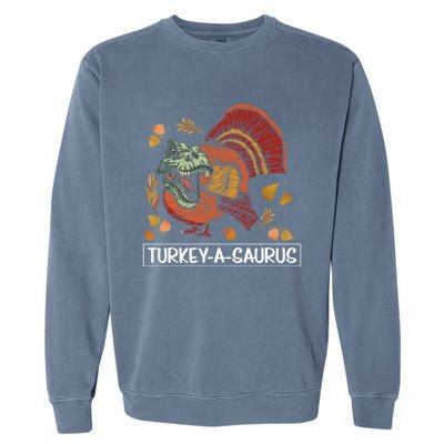 Turkeygiftagiftsaurus Funny Thanksgiving Dinosaur Turkey Tgiftrex Great Gift Garment-Dyed Sweatshirt