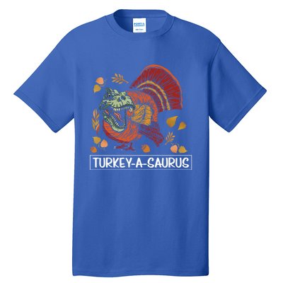 Turkeygiftagiftsaurus Funny Thanksgiving Dinosaur Turkey Tgiftrex Great Gift Tall T-Shirt