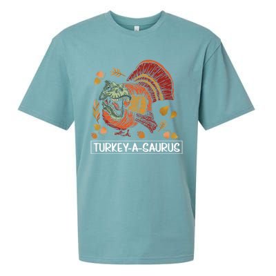 Turkeygiftagiftsaurus Funny Thanksgiving Dinosaur Turkey Tgiftrex Great Gift Sueded Cloud Jersey T-Shirt