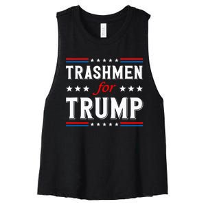 Trashmen For Trump 2024 Funny Election Garbageman Garbage Women's Racerback Cropped Tank