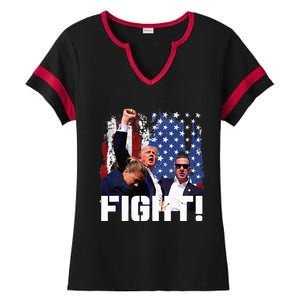 Trump Fight Ladies Halftime Notch Neck Tee