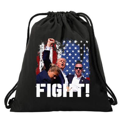 Trump Fight Drawstring Bag