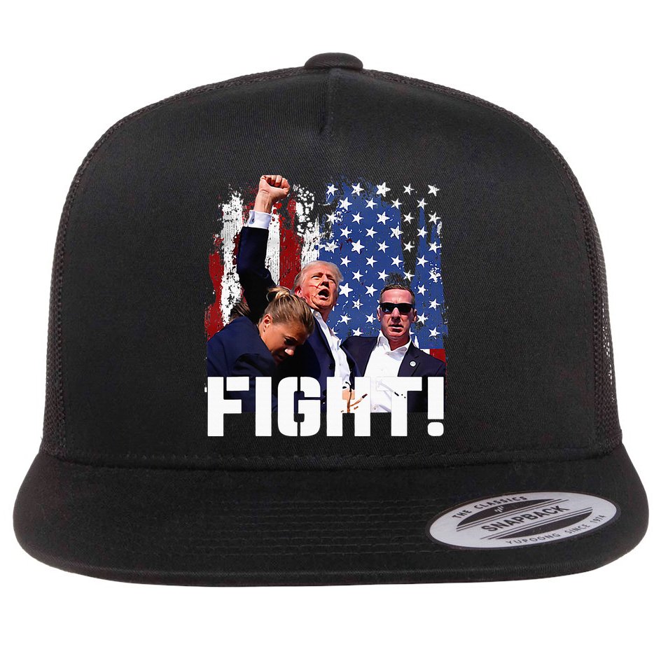Trump Fight Flat Bill Trucker Hat