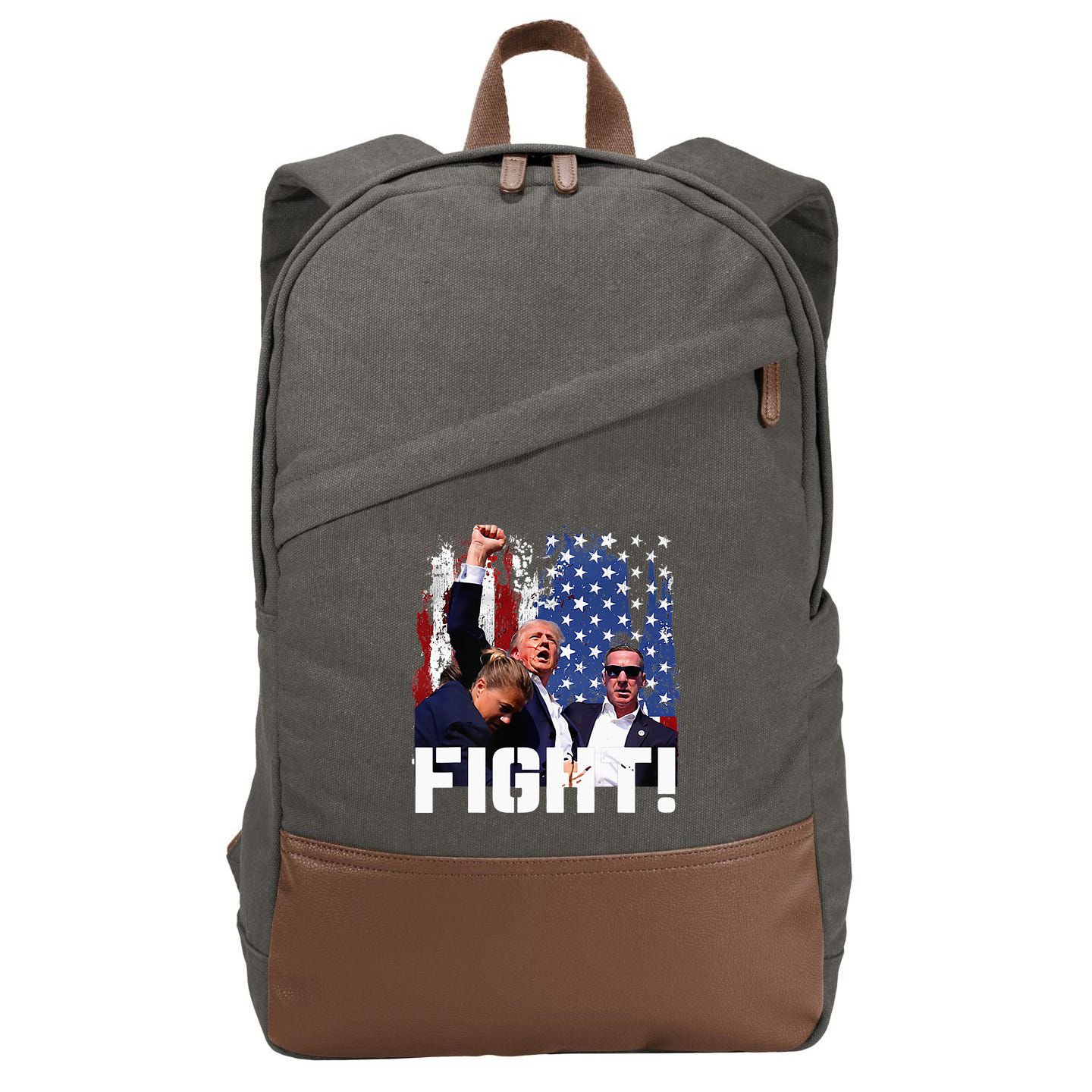 Trump Fight Cotton Canvas Backpack