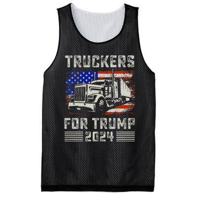 Truckers For Trump American Flag Trump 2024 Vintage Mesh Reversible Basketball Jersey Tank