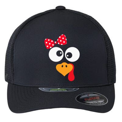 Thanksgiving Funny Turkey Face Costume Flexfit Unipanel Trucker Cap