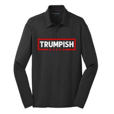 TRUMPISH Funny Trump Mug Shot Hope Silk Touch Performance Long Sleeve Polo