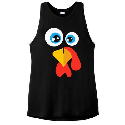 Thanksgivingturkey Face Ladies PosiCharge Tri-Blend Wicking Tank