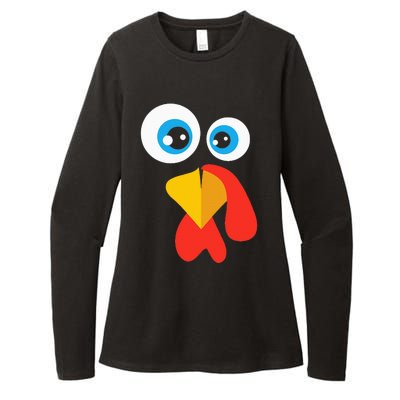 Thanksgivingturkey Face Womens CVC Long Sleeve Shirt