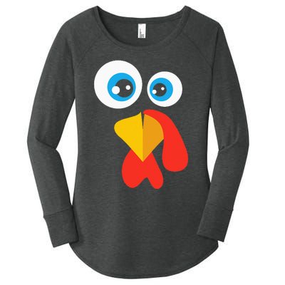 Thanksgivingturkey Face Women's Perfect Tri Tunic Long Sleeve Shirt