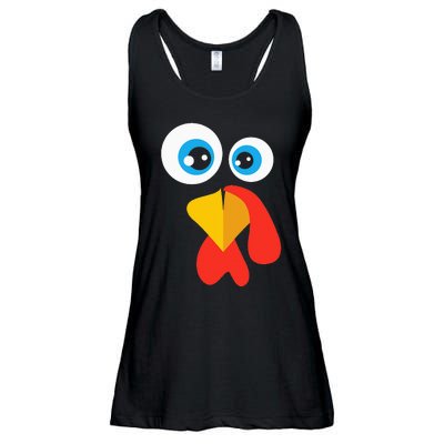 Thanksgivingturkey Face Ladies Essential Flowy Tank