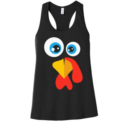 Thanksgivingturkey Face Women's Racerback Tank