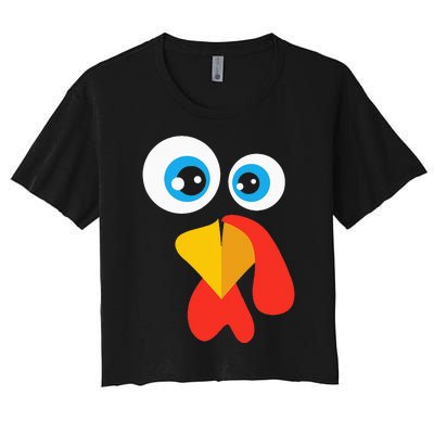 Thanksgivingturkey Face Women's Crop Top Tee