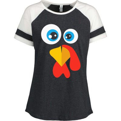 Thanksgivingturkey Face Enza Ladies Jersey Colorblock Tee