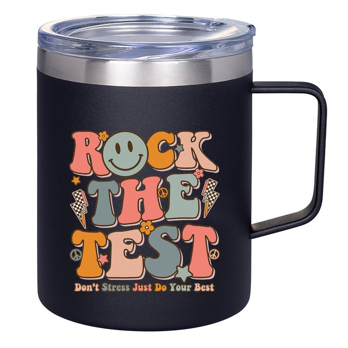 Testing For Teachers Test Day Teacher Rock The Test 12oz Stainless Steel Coffee Mug