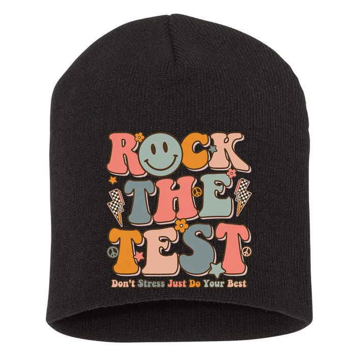 Testing For Teachers Test Day Teacher Rock The Test Short Acrylic Beanie