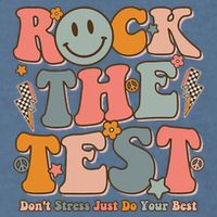 Testing For Teachers Test Day Teacher Rock The Test Garment-Dyed Sweatshirt