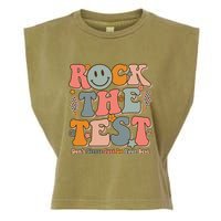 Testing For Teachers Test Day Teacher Rock The Test Garment-Dyed Women's Muscle Tee