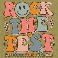 Testing For Teachers Test Day Teacher Rock The Test Garment-Dyed Women's Muscle Tee