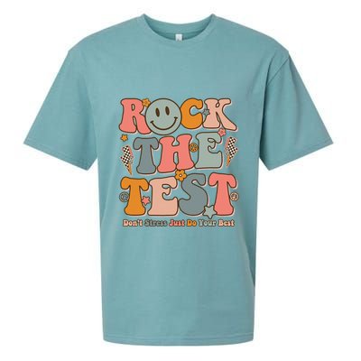 Testing For Teachers Test Day Teacher Rock The Test Sueded Cloud Jersey T-Shirt