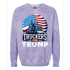 Truckers For Trump Colorblast Crewneck Sweatshirt