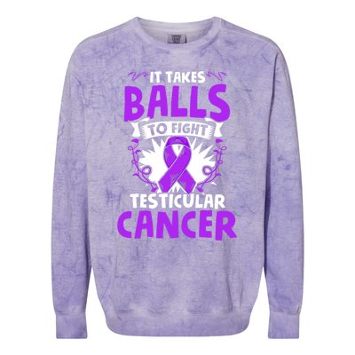 To Fight Testicular Cancer Awareness Testicle Cancer Great Gift Colorblast Crewneck Sweatshirt