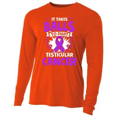 To Fight Testicular Cancer Awareness Testicle Cancer Great Gift Cooling Performance Long Sleeve Crew