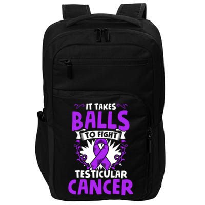 To Fight Testicular Cancer Awareness Testicle Cancer Great Gift Impact Tech Backpack