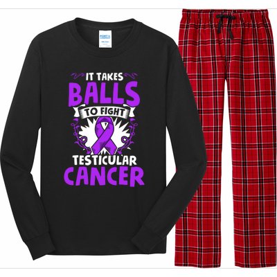 To Fight Testicular Cancer Awareness Testicle Cancer Great Gift Long Sleeve Pajama Set