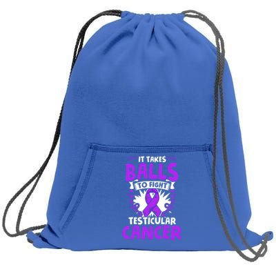 To Fight Testicular Cancer Awareness Testicle Cancer Great Gift Sweatshirt Cinch Pack Bag