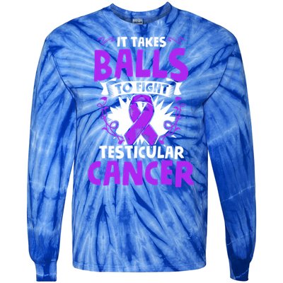 To Fight Testicular Cancer Awareness Testicle Cancer Great Gift Tie-Dye Long Sleeve Shirt