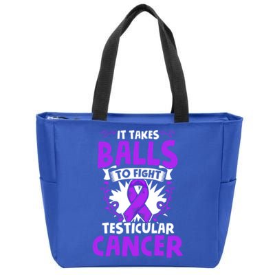 To Fight Testicular Cancer Awareness Testicle Cancer Great Gift Zip Tote Bag