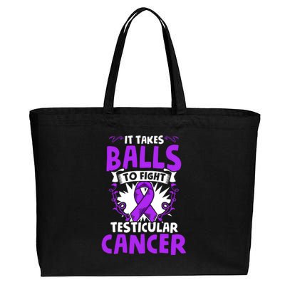 To Fight Testicular Cancer Awareness Testicle Cancer Great Gift Cotton Canvas Jumbo Tote