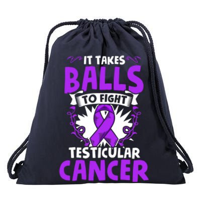 To Fight Testicular Cancer Awareness Testicle Cancer Great Gift Drawstring Bag