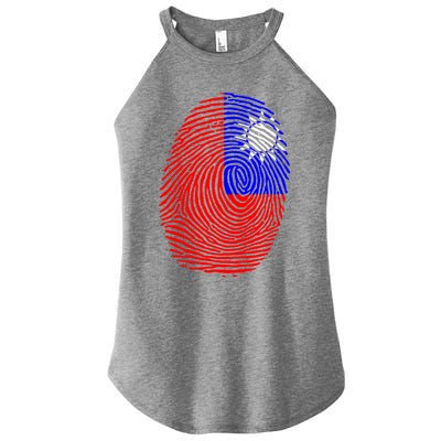 Taiwanese Flag Taiwan Fingerprint Gift Women’s Perfect Tri Rocker Tank