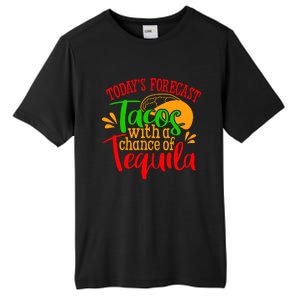 Today's Forecast Tacos With A Chance Of Tequila Funny Taco Tall Fusion ChromaSoft Performance T-Shirt