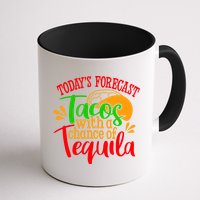 Today's Forecast Tacos With A Chance Of Tequila Funny Taco Mug
