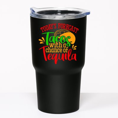 Today's Forecast Tacos With A Chance Of Tequila Funny Taco Tumbler