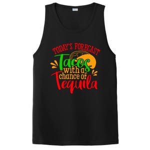 Today's Forecast Tacos With A Chance Of Tequila Funny Taco PosiCharge Competitor Tank