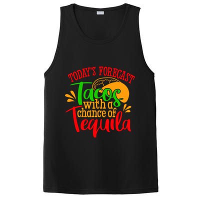 Today's Forecast Tacos With A Chance Of Tequila Funny Taco PosiCharge Competitor Tank
