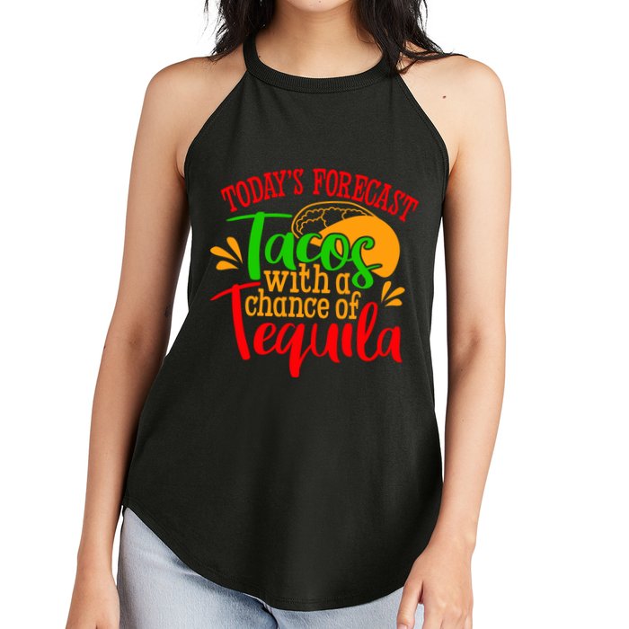 Today's Forecast Tacos With A Chance Of Tequila Funny Taco Women's Perfect Tri Rocker Tank